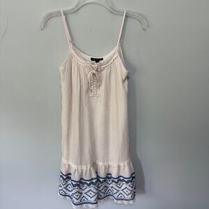 Jodi Kristopher Dress Womens Small Cream Retro Y2K Strappy Fairy Boho Grunge